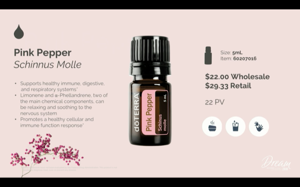 NEW doTERRA Pink Pepper 5ml Therapeutic Essential Oil Aromatherapy